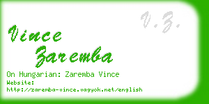 vince zaremba business card